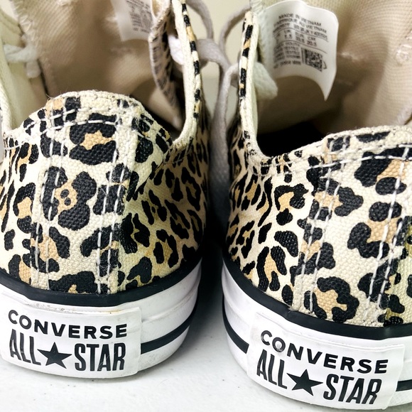 CONVERSE Chuck Taylor AllStar OX Leopard LowTop Sneakers Youth Sz 2 - Picture 6 of 9